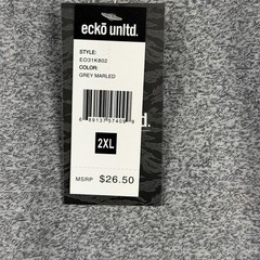 Ecko Unltd Shirt Mens 2XL Gray Marled Short Sleeve Logo Streetwear New With Tags