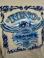 Reno Nevada Men T-Shirt Medium Beige Graphic 2013 Motorcycle Bike Rally 19th