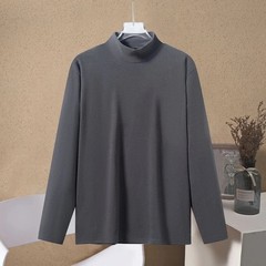 Men’s Smooth Fabric Long Sleeve Inner Shirt Half Turtleneck for Daily Wear