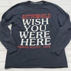 Travis Scott Astroworld Tour T-Shirt Adult L Black Wish You Were Here Rap