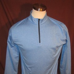 TACVASEN Mens 1/4-Zip Long-Sleeve Shirt, Blue, Polyester, Size L, New