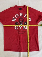 Vtg World Gym Gorilla Logo Red Shirt XL San Diego CA Famous Bodybuilding Sport