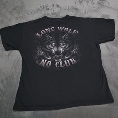Lone Wolf Crew No Club Biker Large Black Alpha Motorcycle Independent Braaaaap