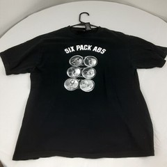 Six Pack Abs Shirt Adult Large Black Humor Beer Dad Fat Chubby Workout Mens