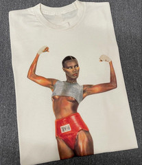 Grace Jones Island Life WHite Cotton T Shirt Full Size S-5XL