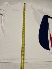 🔥DIADORA DIADRY MEN’S SHORT SLEEVE 1/4 ZIP T-SHIRT WHITE/RED/BLUE SIZE SMALL