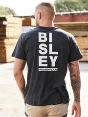 Bisley Cotton Crew Neck T Shirt Workwear Casual Tee Antimicrobial Treatment L