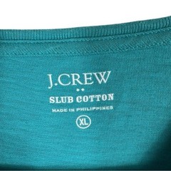 J.Crew Slub Cotton Pocket Tee, Aquatic Blue, Size XL