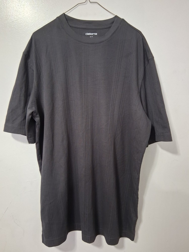 CLAIBORNE Gray Short Sleeve Stylish Shirt! Stretchable! Size XLT