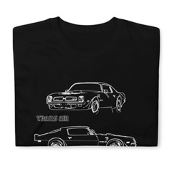 1974 Trans Am Firebird Muscle Car Sketch Art Short-Sleeve Unisex T-Shirt