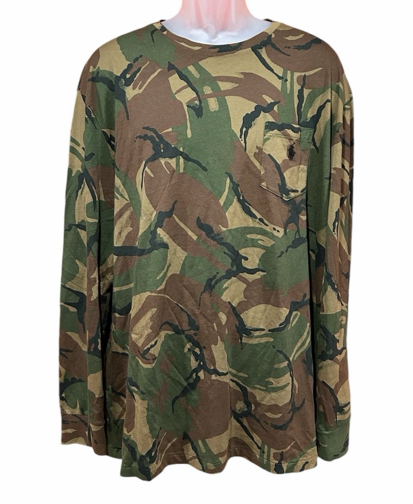 Polo Ralph Lauren Classic Fit Camo Pocket Long Sleeve Shirt Men’s Size XL Cotton
