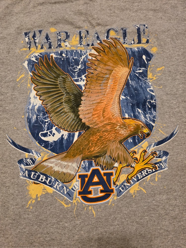 Guy Harvey Graphic T Shirt Auburn Tigers Gray 2XL