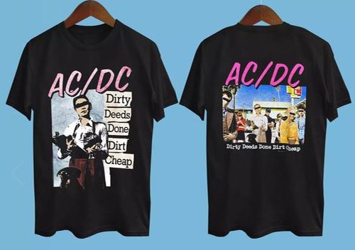 ACDC – Dirty Deeds Done Dirt Cheap Short Sleeve Black All size T-Shirt