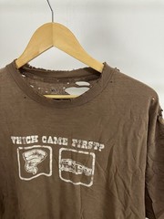 VTG Which Came First Gradient Sun Faded Thrashed Distressed Worn WIP T-Shirt XL
