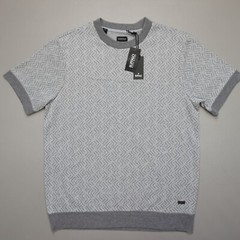 Buffalo by David Bitton Wiley Crew Neck S/S Shirt Grey Combo Geometric Size M