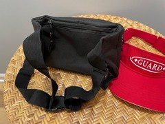 Lifeguard T-Shirt Unisex Adult Medium Red GUARD Logo, Visor, Waist Pack, Whistle