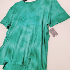 Lucky Brand TIE DYE SHIRT Mens Extra Large XL GREEN Casual Embroidered NWT