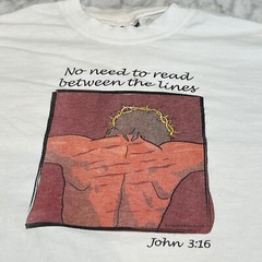 No Need To Read Between The Lines John 3:16 Vintage T Shirt XL Biblical Express
