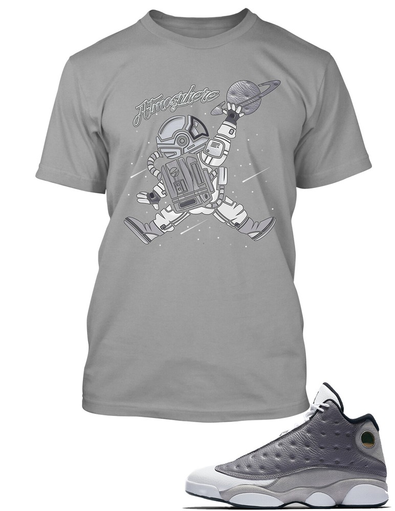 Spaceman Sneaker Tee Shirt to Match Jordan 13 Atmosphere Grey T