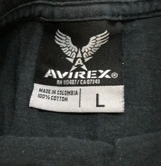 Vtg Y2K Vintage Avirex Mens Large Black Dog Tag Graphic Tee T Shirt