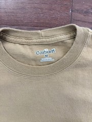 Carhartt Logo Graphic T-Shirt Size Medium Tan Brown 100% Cotton Workwear Tee