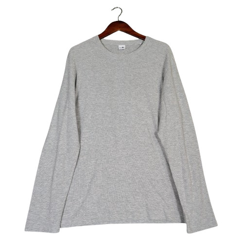 NN07 No Nationality Tee Men’s L Heather Gray Waffle Knit Crew Neck Long Sleeve
