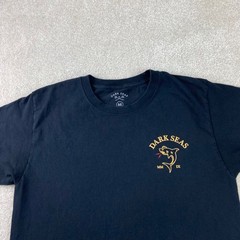 Dark Seas T-Shirt Mens Medium Black Shark Captain Graphic Short Sleeve Tee MMIX