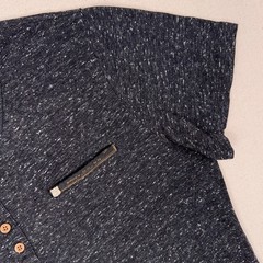 DIESEL Lightweight Stretch Slub Henley T-Shirt Mens M Slim Fit Heather Dark Gray