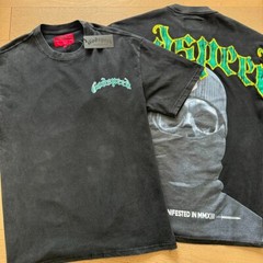 NEW Godspeed Masked Skull Print Logo tee men’s washed short sleeved T-shirt