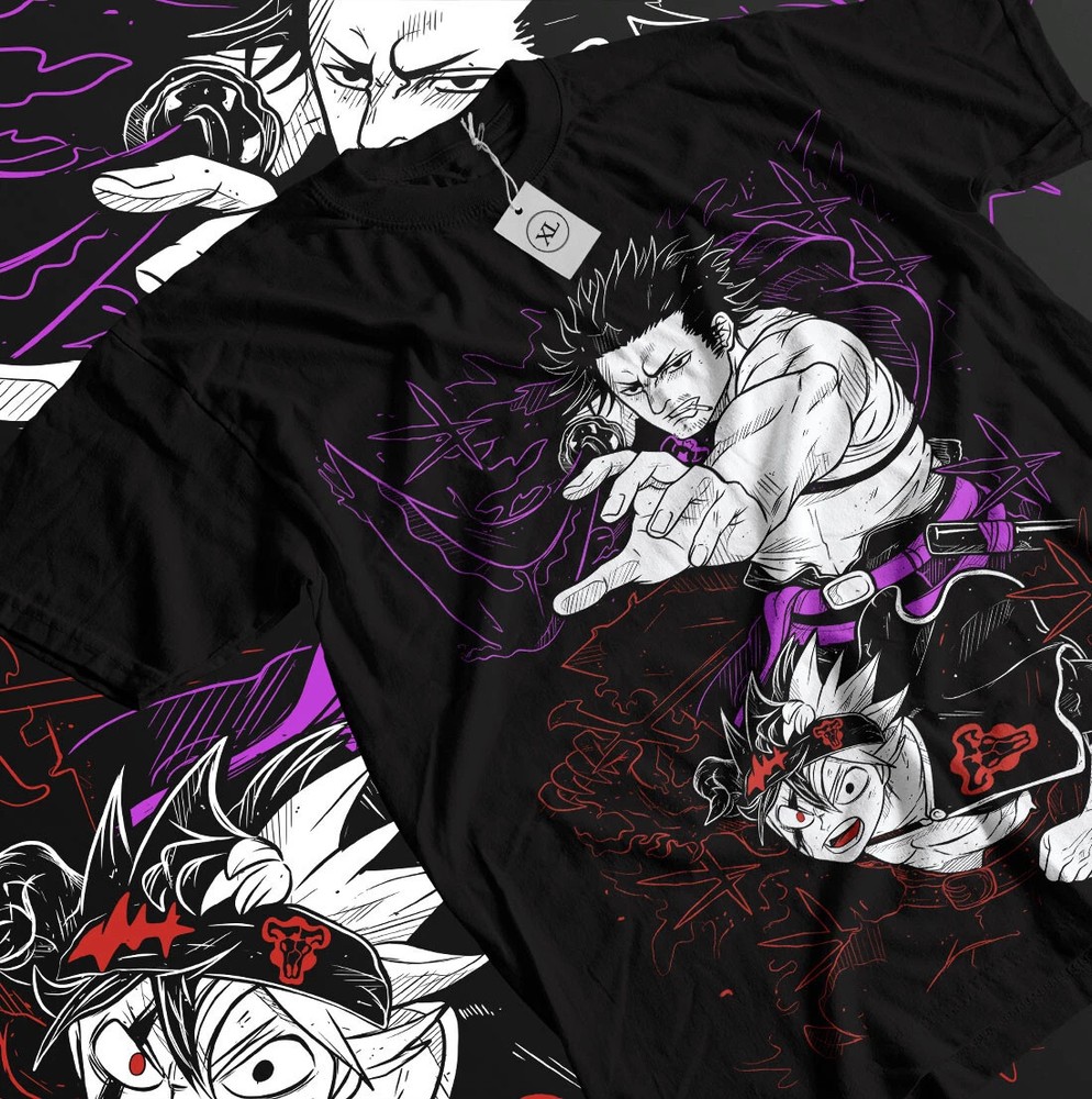 Black Clover Yami Sukehiro Asta Yuno T-shirt Girl Gifts Black Shirt All Size