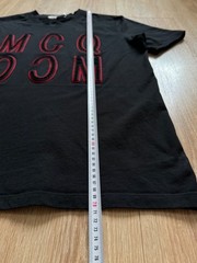 MCQ Alexander McQueen Men’s Black Flocked Logo Graphic T-Shirt Red Outline Sz L