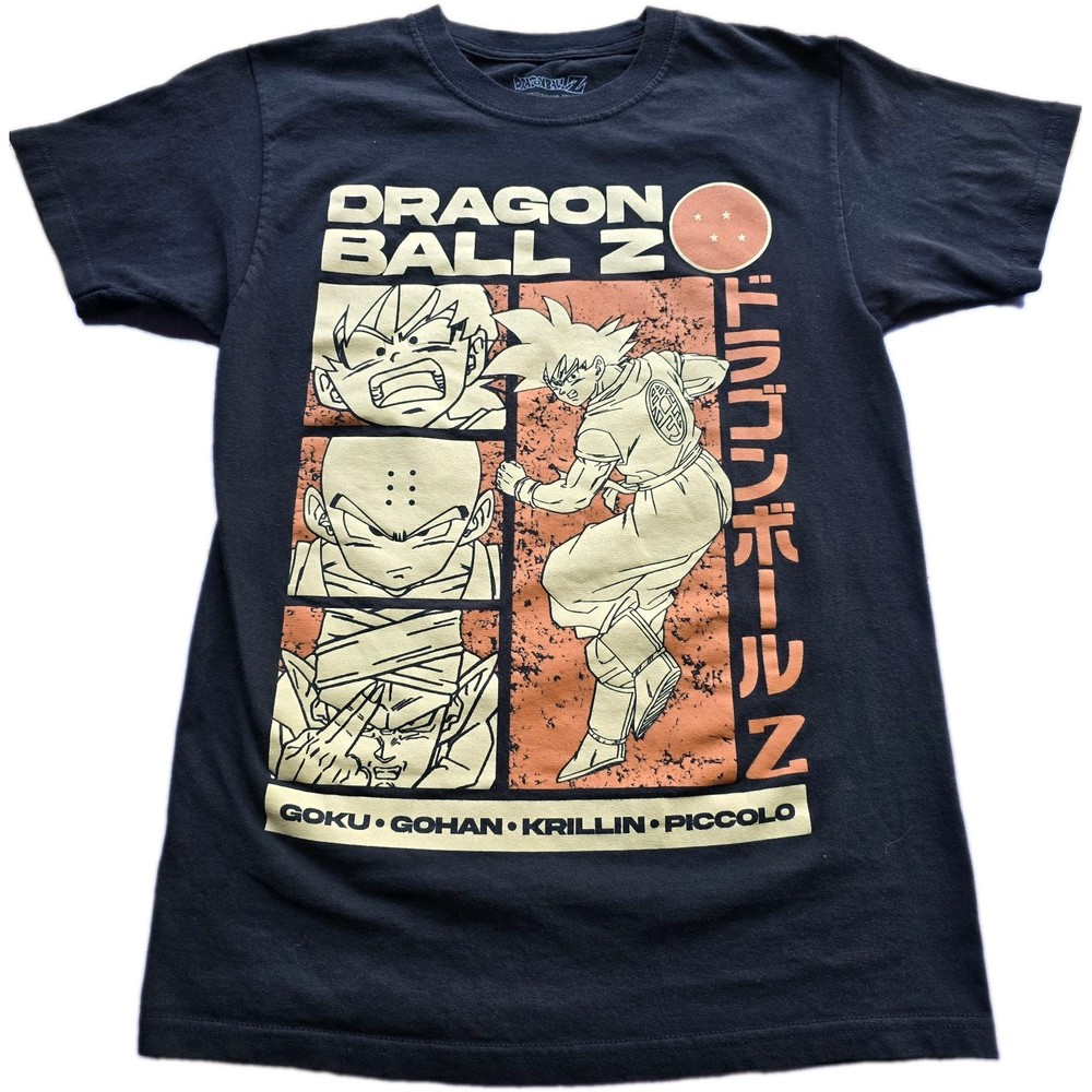 Dragon Ball Z Mens T-Shirt -Orange Black Size Small 100% Cotton