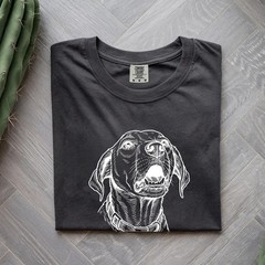 Custom Pet Line Art Portrait Comfort Tee Personalized Dog Cat Shirt