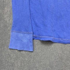 American Eagle Outfitters Thermal Shirt Mens Small Blue Crew Neck Waffle Knit