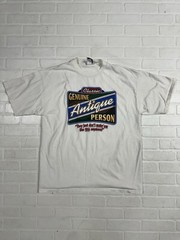 Vtg Antique Brand Genuine Antique Person T-Shirt Adult XL Humor White 90s USA
