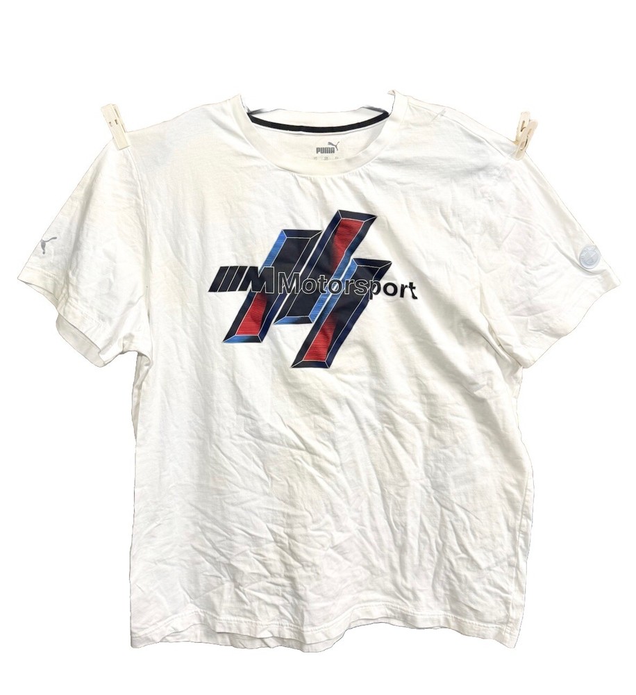 Puma BMW M Motorsport MMS Statement Men’s T Shirt Logo Car Euro White Sz 2XL