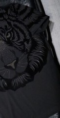 New Men Luxury Tiger Rhinestones Fashion Black Green T-Shirt High Quality