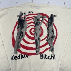Dedluv Studio Ivory Save Us Long Sleeve Distressed Thermal T Shirt Mens Size L