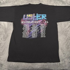 Vintage 2002 Usher 8701 Tour All Sport T-Shirt Men Large Black Evolution Concert
