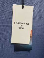 Kenneth Cole Active Mens Medium Captain Blue Short Sleeve Crew T-Shirt Tech NWT