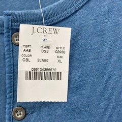 J.Crew Marled Cotton Henley Long Sleeve T-Shirt Mens XL Blue Preppy Outdoors NWT