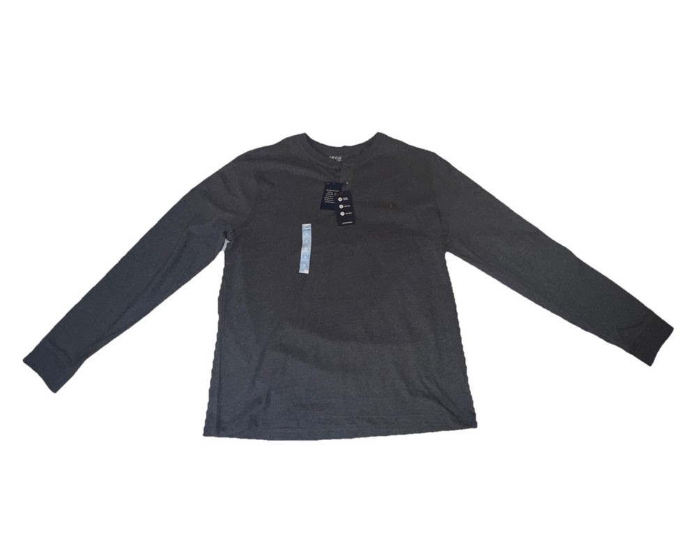 Izod Saltwater Long Sleeve Jersey Henley Shirt Size XL. Carbon Heather Gray New