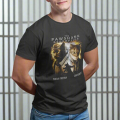 The Shawshank Redemption Funny T-Shirt Cat Design Black Unisex Cats Film Lovers