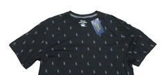 Polo Ralph Lauren Men’s Black All Over Pony Logo Graphic Crew-Neck Sleep T-Shirt