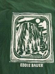 Eddie Bauer Shirt Mens Large Green El Capitan Graphic Tee Tagless Outdoor Nature