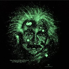 Vintage 1993 Albert Einstein Big Bang E=mc2 Space Galaxy GLOW IN THE DARK SIZE M