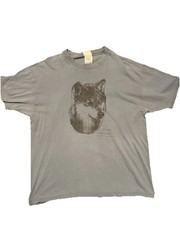 Vintage Wolf Park shirt adult XL blue battle ground indiana animal wolf 90s