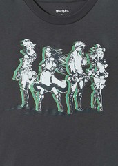 Bravely Default x graniph Warrior of Light T-Shirt Black Japan New