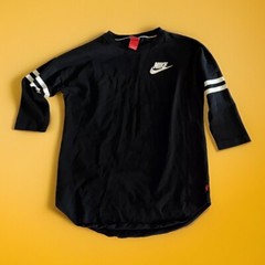 Nike Sportswear Black Half Sleeve Baseball Tee Medium Just Do It