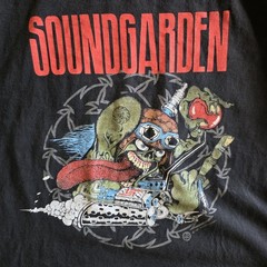 Soundgarden Badmotorfinger 1991 Tour Print Tshirt Faded Black L